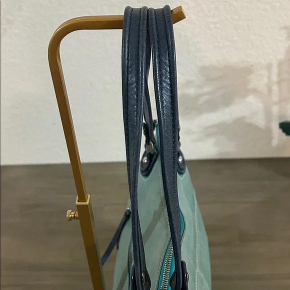 Coach Poppy Leather SpectatorGlam Tote -18998 Green - Picture 4 of 11